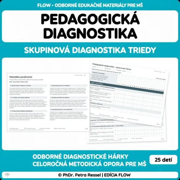 Pedagogická diagnostika MŠ – skupinové pozorovacie hárky s metodikou /Učiteľký zápisník