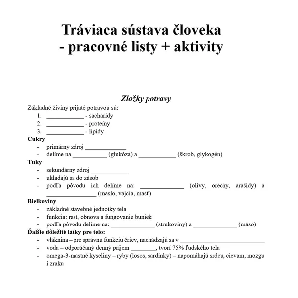 Tráviaca sústava človeka