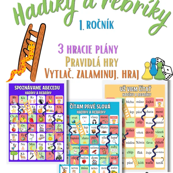 Čítame- hra Hadíky a rebríky