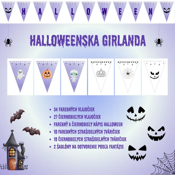 Halloweenska girlanda - výzdoba