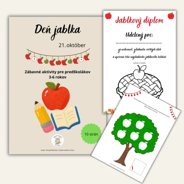 🍎🍏 Deň jablka - Hravé pracovné listy pre predškolákov
