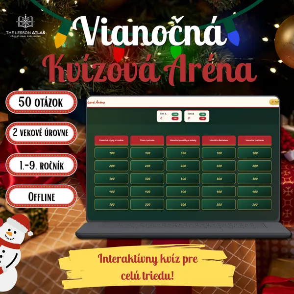Vianočná Kvízová Aréna – Sviatočná tímová vedomostná hra (1.–9. ročník)