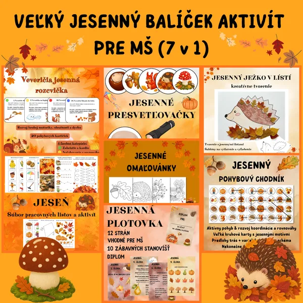 VEĽKÝ JESENNÝ BALÍČEK AKTIVÍT PRE MŠ (7 v 1)