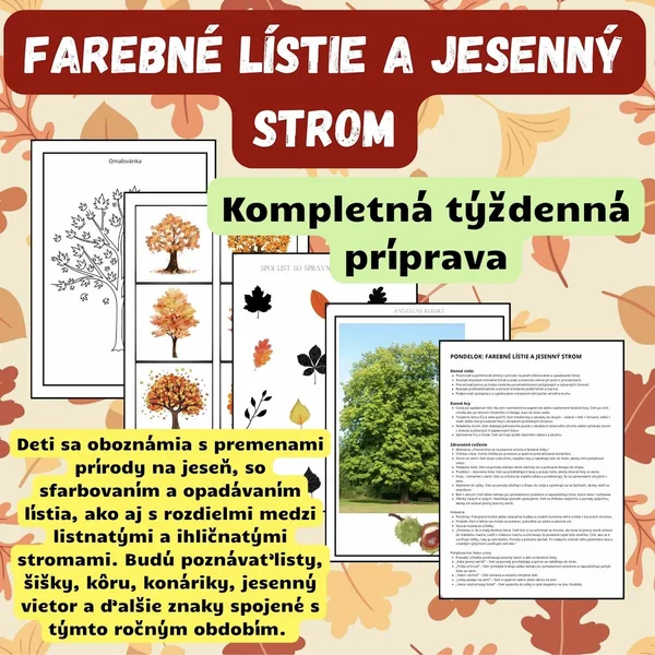 FAREBNÉ LÍSTIE A JESENNÝ STROM - týždenný plán