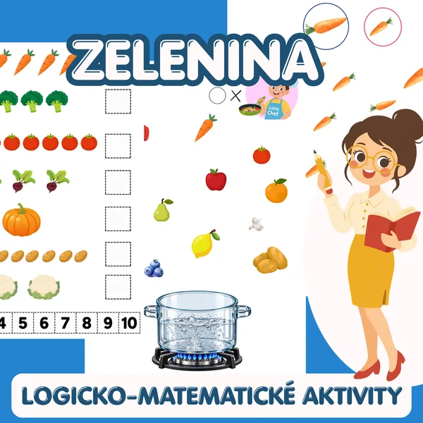 Zelenina – 14 pracovných listov na rozvoj logiky a matematických predstáv
