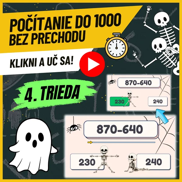 HALLOWEENSKA ROZCVIČKA - počítanie do 1000