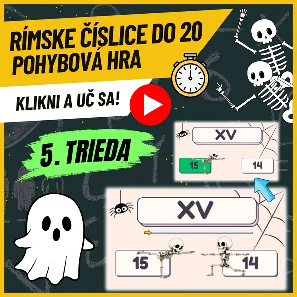 HALLOWEENSKA ROZCVIČKA - rímske čísla do 20