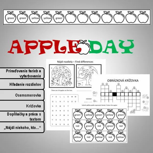 APPLE DAY: Súbor pracovných listov na tematickú hodinu