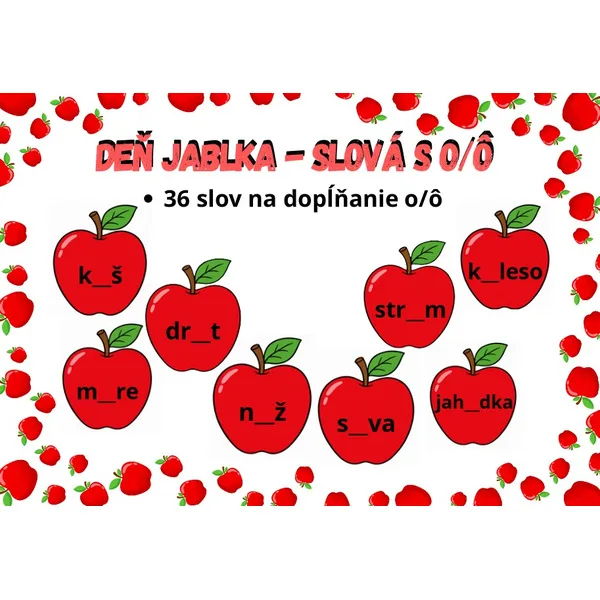Deň jablka – slová s o/ô