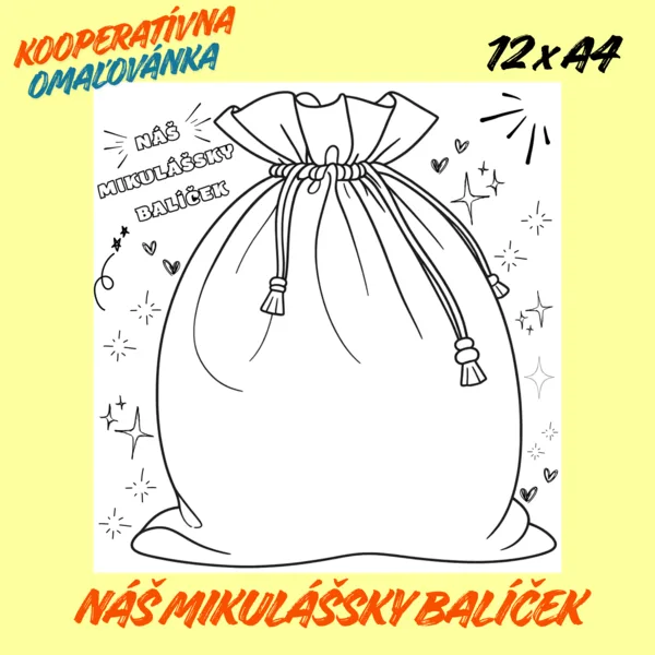 Kooperatívna omaľovánka - Náš mikulášsky balíček
