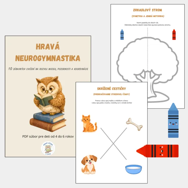 Hravá neurogymnastika – 10 cvičení na rozvoj mozgu, pozornosti a koordinácie (4–6 rokov)