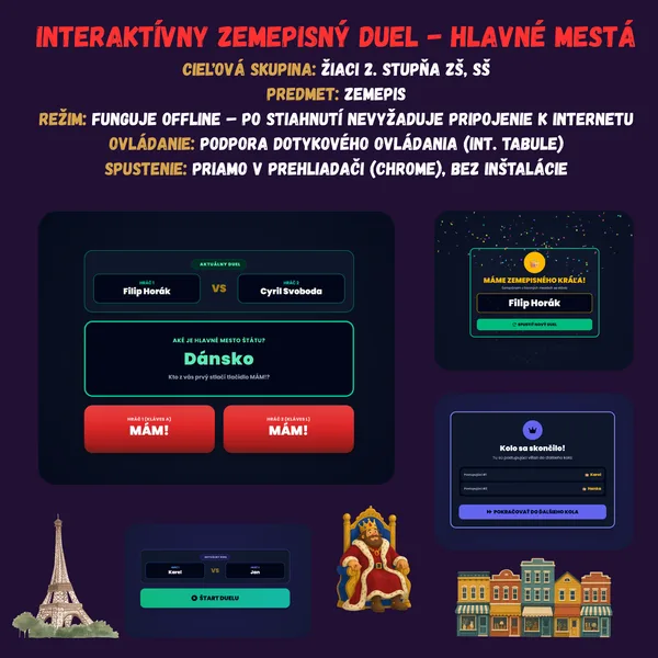 Interaktívny zemepisný duel - Hlavné mestá