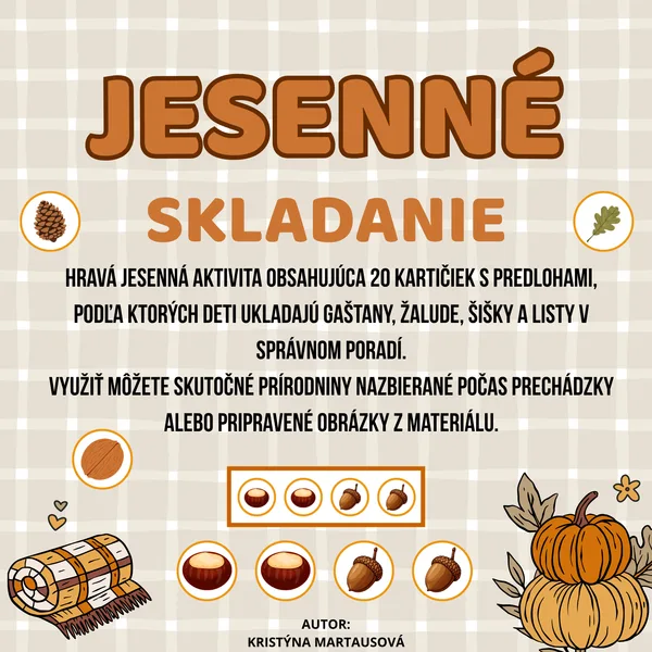 Jesenné prírodniny - Skladanie podľa predlohy 🌰🍁