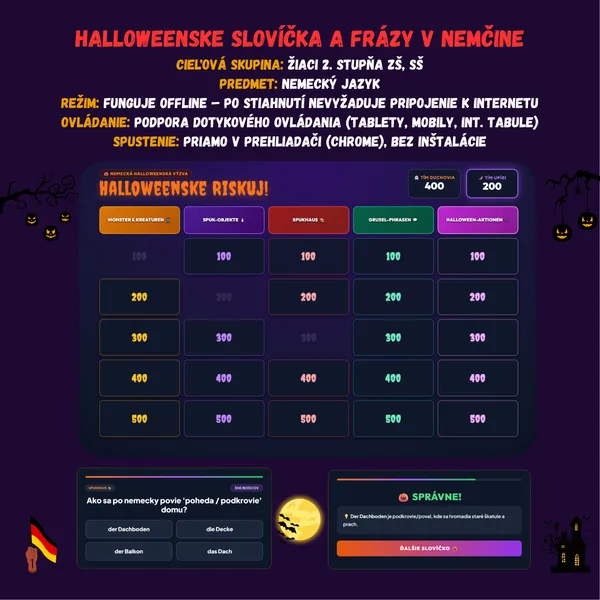 Halloweenske Riskuj – Nemčina