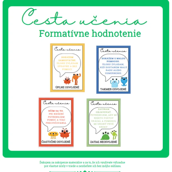 Formatívne hodnotenie - Cesta učenia