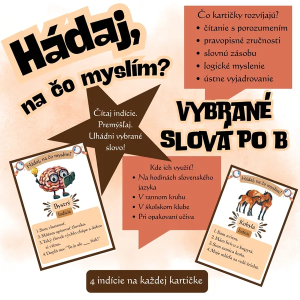 Hádaj, na čo myslím? - Vybrané slová po B
