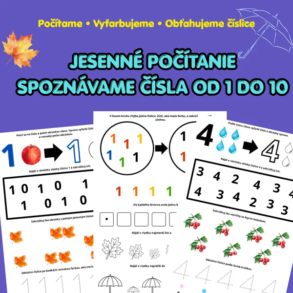 JESENNÉ POČÍTANIE – ČÍSLA OD 1 DO 10
