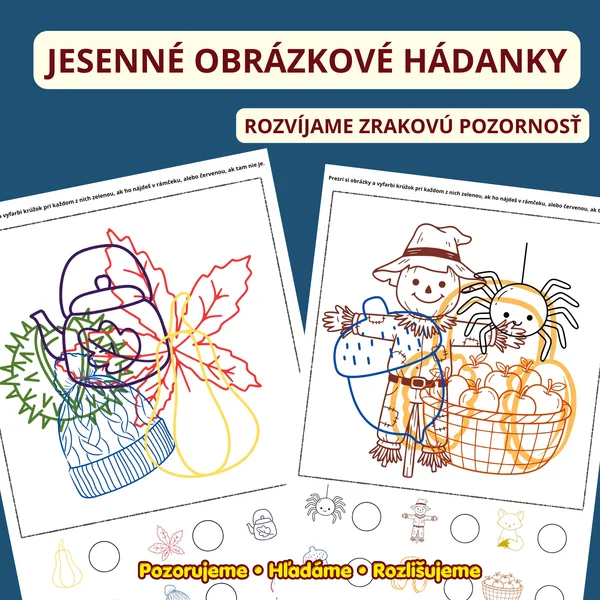 JESENNÉ OBRÁZKOVÉ HÁDANKY – ROZVÍJAME ZRAKOVÚ POZORNOSŤ