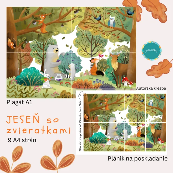 Jeseň so zvieratkami Plagát A1 - PDF