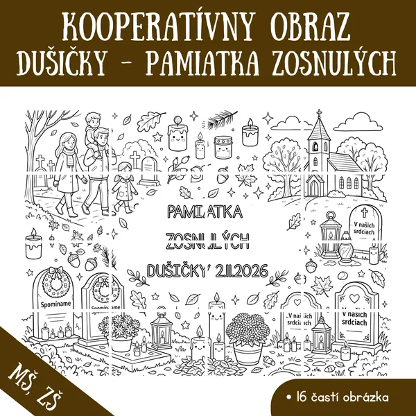 Dušičky - pamiatka zosnulých - kooperatívny obraz