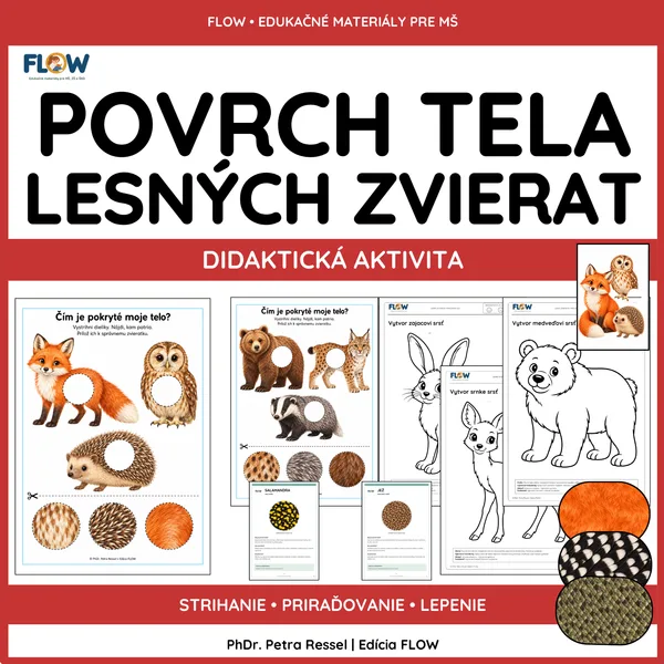 Lesné zvieratá/ Povrch tela zvierat – obrázkové aktivity a tvorivé pracovné listy