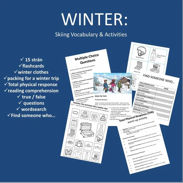 WINTER: Skiing - Reading comprehension, Vocabulary & Activities