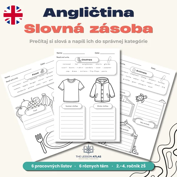 Angličtina – Slovná zásoba - School items, clothes, food, seasons, furniture, animals