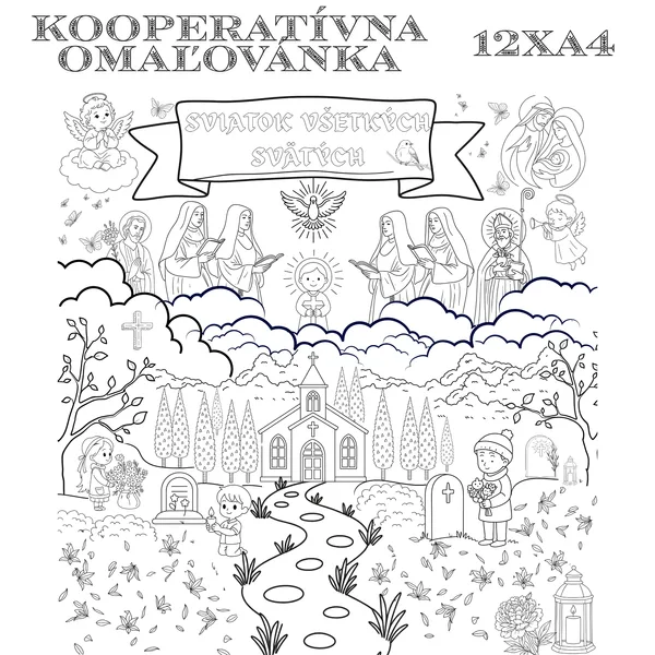 Kooperatívna omaľovánka - Sviatok všetkých svätých