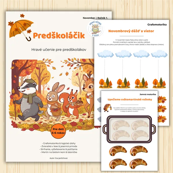 Predškoláčik – Novembrový časopis pre predškolákov (5–6 rokov)