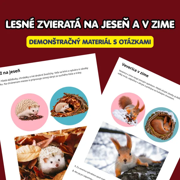 LESNÉ ZVIERATÁ NA JESEŇ A V ZIME – 18 DEMONŠTRAČNÝCH KARIET