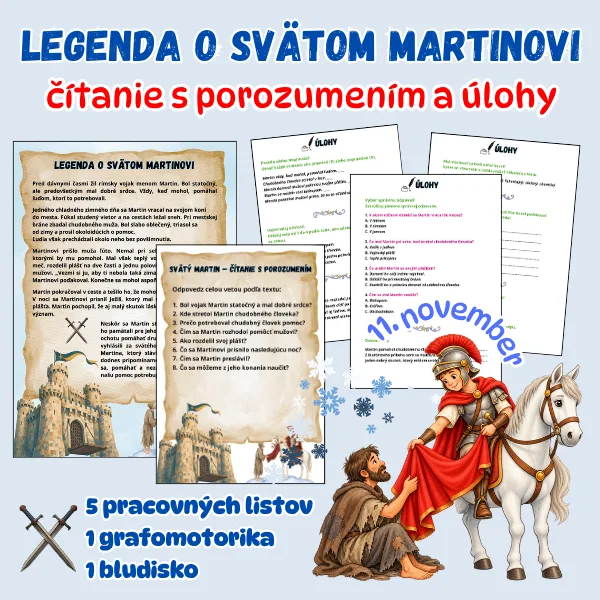 Svätý Martin – čítanie s porozumením a zábavné úlohy
