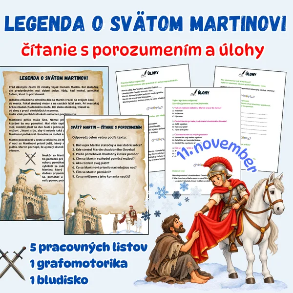 Svätý Martin – čítanie s porozumením a zábavné úlohy