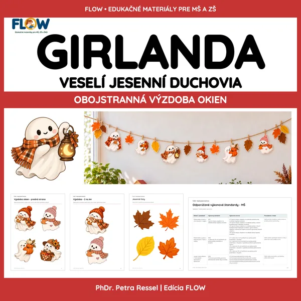 HALLOWEEN/ VESELÍ JESENNÍ DUCHOVIA – OBOJSTRANNÁ VÝZDOBA OKIEN A GIRLANDA