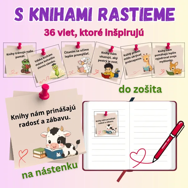 Motivácia k čítaniu pre 1. stupeň / motivačné čítanie / motivačné kartičky / knihy