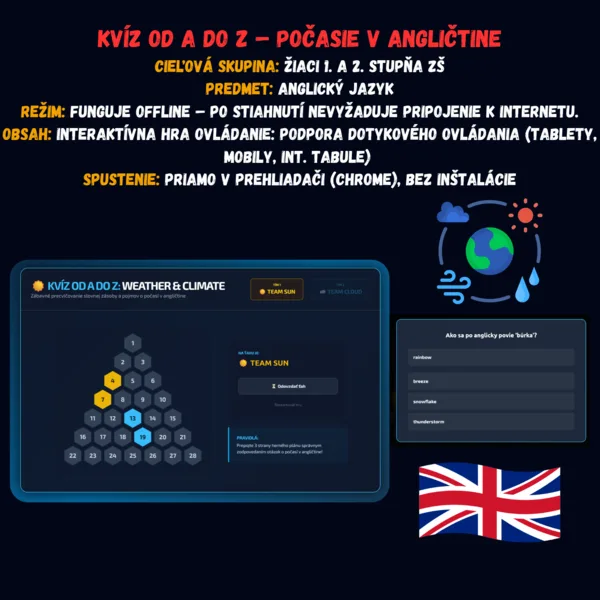Kvíz od A do Z - Počasie v angličtine