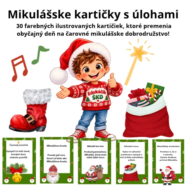 MIKULÁŠSKE KARTIČKY S ÚLOHAMI – VESELÉ MIKULÁŠSKE VÝZVY
