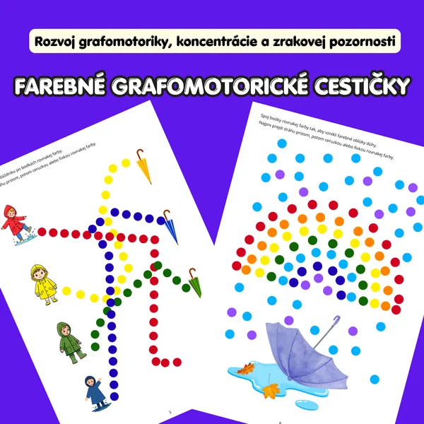 Farebné grafomotorické cestičky – grafomotorika a zraková pozornosť