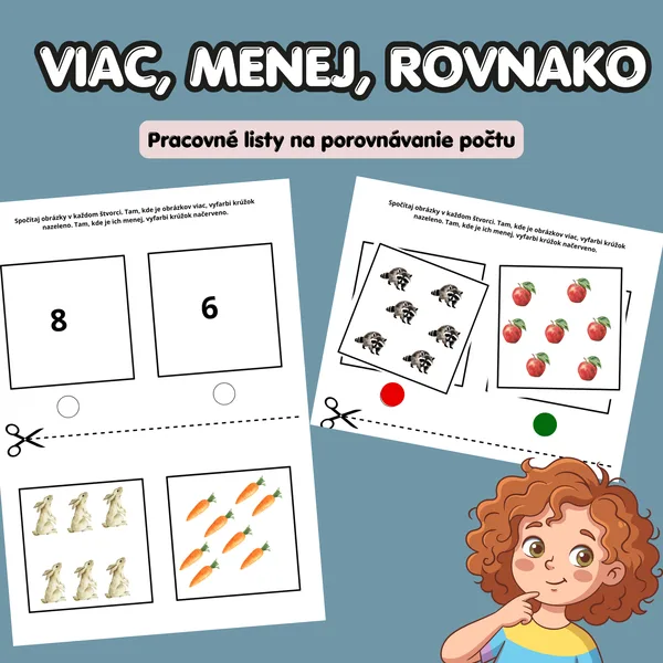 Viac, menej, rovnako – porovnávanie počtu