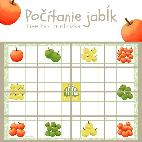 Počítanie jabĺk - Bee-bot PDF