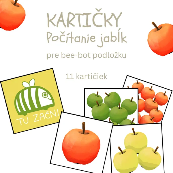 KARTIČKY Počítanie jabĺk - Bee-bot PDF