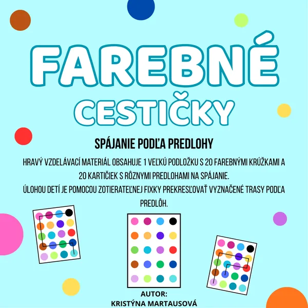 Farebné cestičky - Spájanie podľa predlohy ✏️