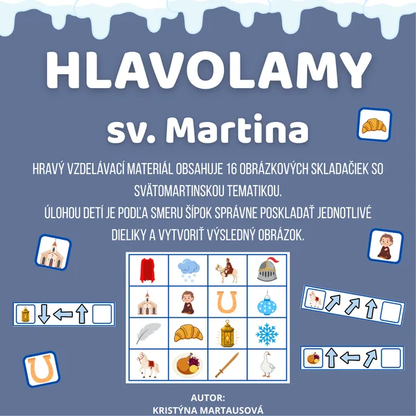 Hlavolamy sv. Martina - Skladanie podľa šípok 🐴